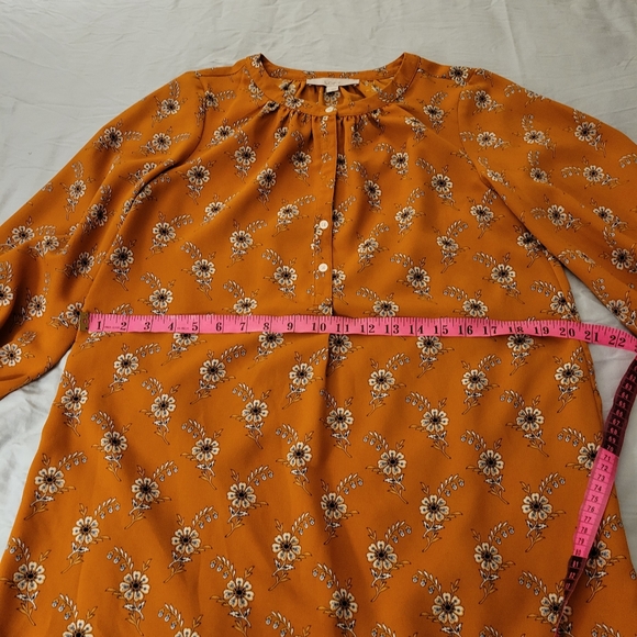 Mustard yellow Loft Dress with separate belt, size Small - Picture 3 of 6